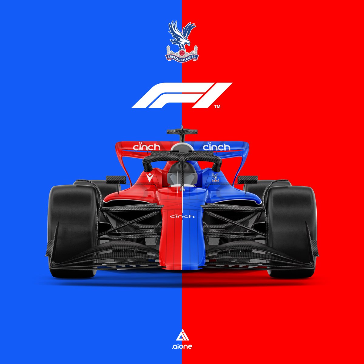 AioneDesign's tweet photo. Where Crystal Palace’s glory takes a @F1 twist. Marrying the Eagle’s majesty with the speed of the track, infusing every panel &amp; wing 🦅 
#GraphicDesign #CrystalPalace #F1 #PremierLeague https://t.co/iYLlrvBUtc