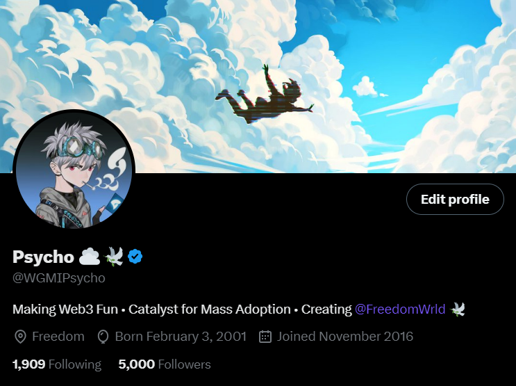 Sychype's tweet image. We did it 🫡

5k growth fully organic ✅

Insanely grateful for every single one of you 🙏

Got something big planned soon, stay tuned ☁️🕊️