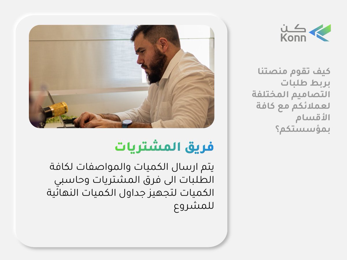 🏡 #منصة_كن لتخصيص المنازل تمكن #مطوري_العقار من 🔗 ربط الطلبات المختلفة بكل تفاصيلها مع كافة الأقسام لتنتج 🖼️ صورة منسقة وموحدة.
🔍 اعرف كيف يتم ذلك: