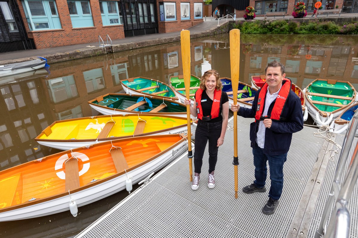 Our art  installation by Luke Jerram  opens at the Nat Waterways Museum #Gloucester today. Row a boat around the Docks while listening to incredible stories about water crossings. To book visit👉  ow.ly/Jo9o50PqLUs Read about it 👉bbc.co.uk/news/uk-englan…