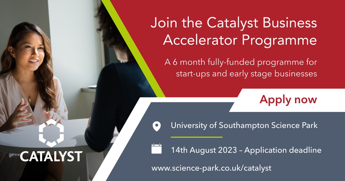 Final call to submit applications for our next Catalyst cohort! If you're looking to grow your business and learn from expert mentors, this is an opportunity not to be missed. Apply now: science-park.co.uk/business-suppo… #SciencePark #SouthamptonSciencePark #Catalyst #mentorship