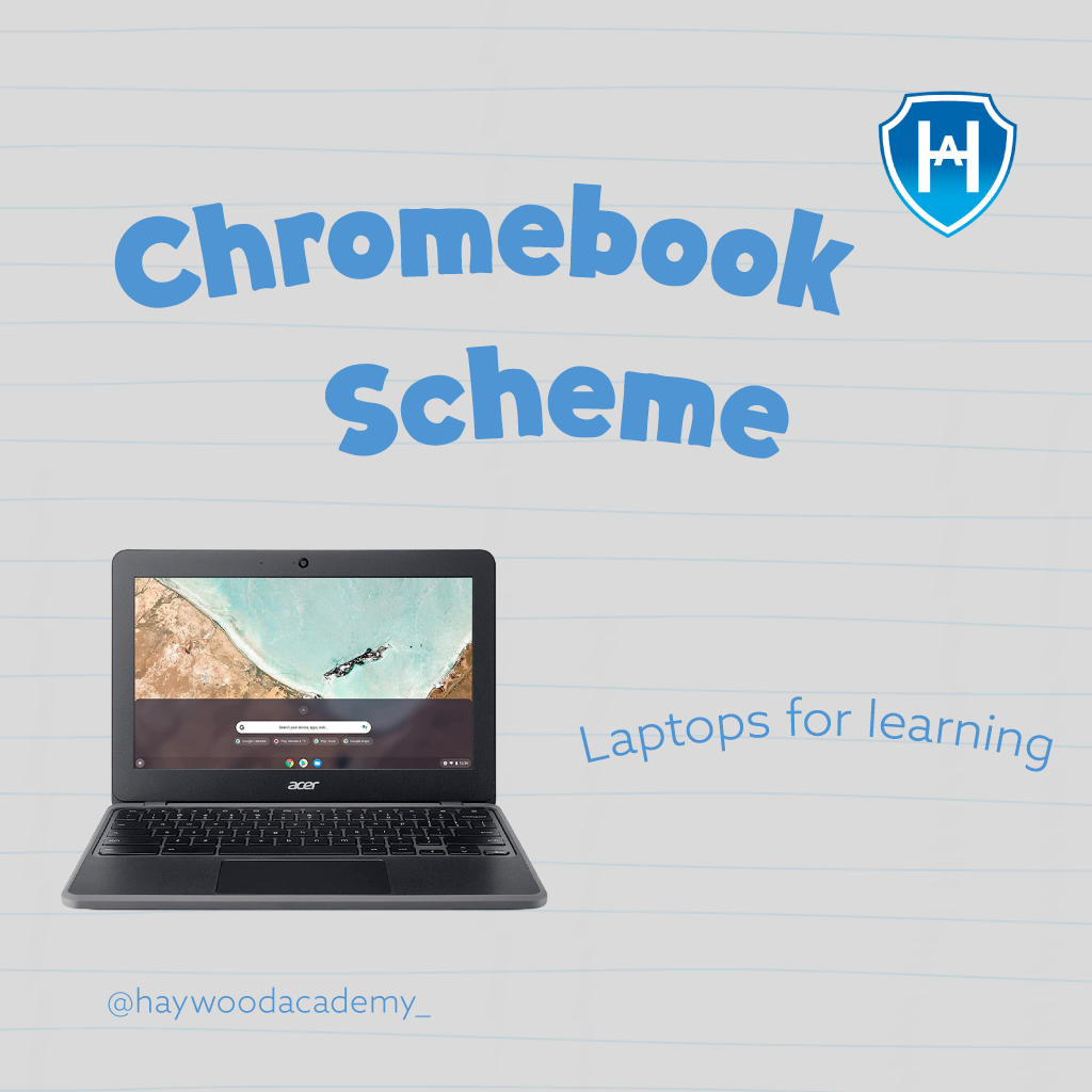 Today is your last chance to order!!

Chromebooks allow our student access to a range of outstanding educational resources. Click the link below to sign up today ⬇️

💻 tech4learners.co.uk 

Username: Haywood2023 
Password: S3cure02!
