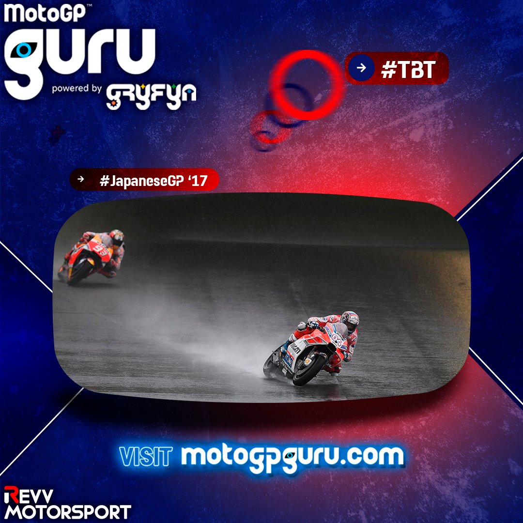 MotoGPGuru's tweet photo. 🌧️🇯🇵 Throwback to the wet #JapaneseGP '17, where @marcmarquez93 & @andreadovisiozo4 staged an unforgettable duel, giving it their all for the top spot in a thrilling battle until the final corners! 🏁
#MotoGP #MotoGPGuru #REVV #Racing #TBT #MM93 #AD04 #Dovi04 #Marc93 https://t.co/u3TbNpaPL4