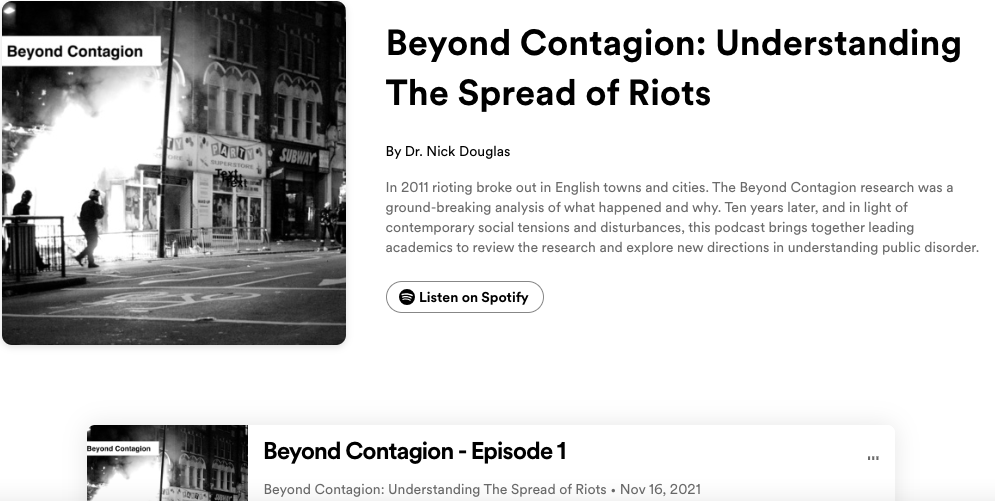 The <a href="/BeyondContagion/">Beyond Contagion</a> podcast brings together leading academics to review the research on the 2011 riots and explore new directions in understanding 'public disorder'.
With <a href="/ESRC/">Economic and Social Research Council</a>  <a href="/UWEriot1831/">UWE Bristol 1831 Reform Riots Project</a> 

sussex.ac.uk/beyondcontagio…