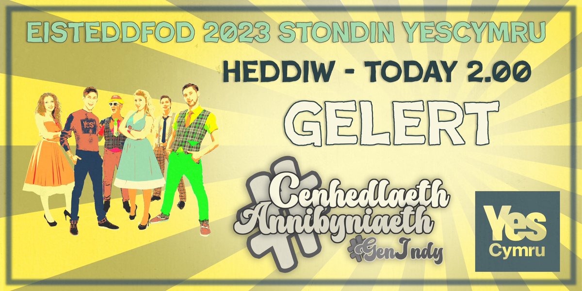 Heddiw am 2.00 ar stondin <a href="/YesCymru/">YesCymru</a> - un arall o fandiau newydd talentog Cymru - Gelert (na, nid o Feddgelert, ond o Abergwaun!)
Dewch draw i fwynhau!
#CenhedlaethAnnibyniaeth
#GrnIndy