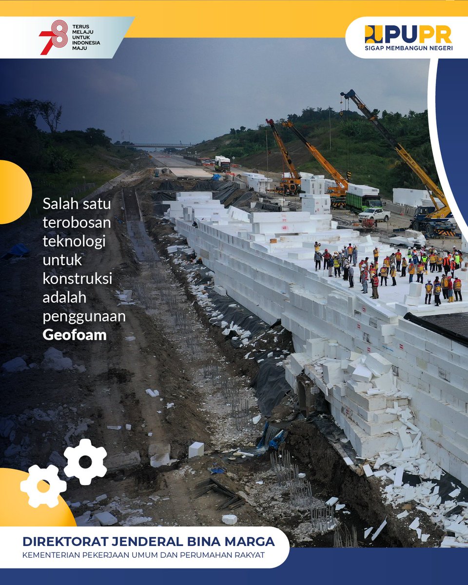 pu_binamarga's tweet photo. Halo Sobat Bina Marga! Di Hari Kebangkitan Teknologi Nasional ini, kita membahas salah satu terobosan teknologi pembangunan yaitu Geofoam.

Apa sih geofoam? Digunakan untuk apa? Yuk cari tahu, jangan lupa geser sampai slide terakhir! https://t.co/9jWEppNYQv