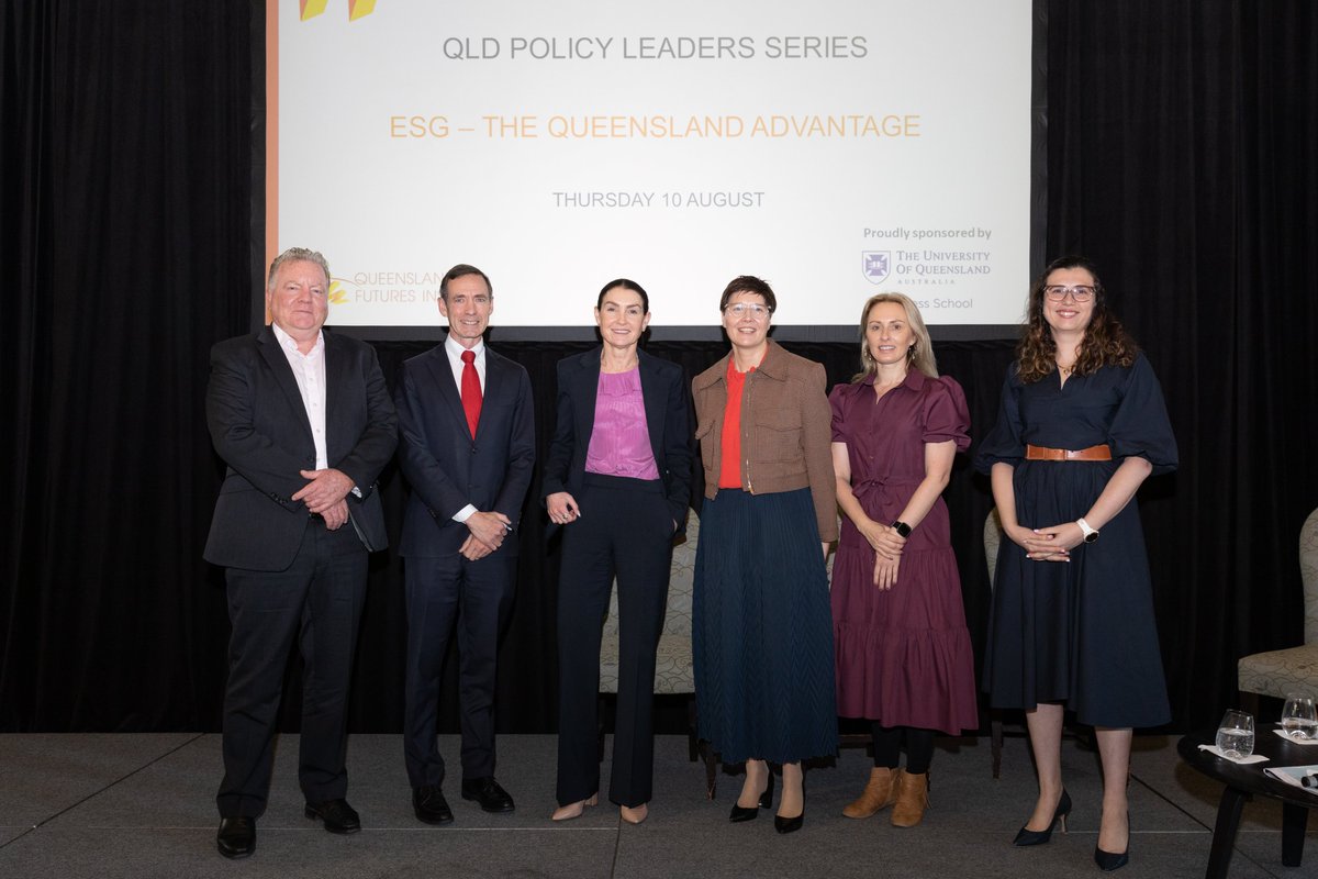 ShaunBond's tweet photo. I was privileged to moderate the @QldFutures program on #ESG and the #Queensland Advantage today. The panel discussion was outstanding with valuable comments on navigating the ESG benchmarking maze and tackling the often forgotten "S" component of #ESG. @UQ_Business @UQ_News https://t.co/AiyyjYaIwg