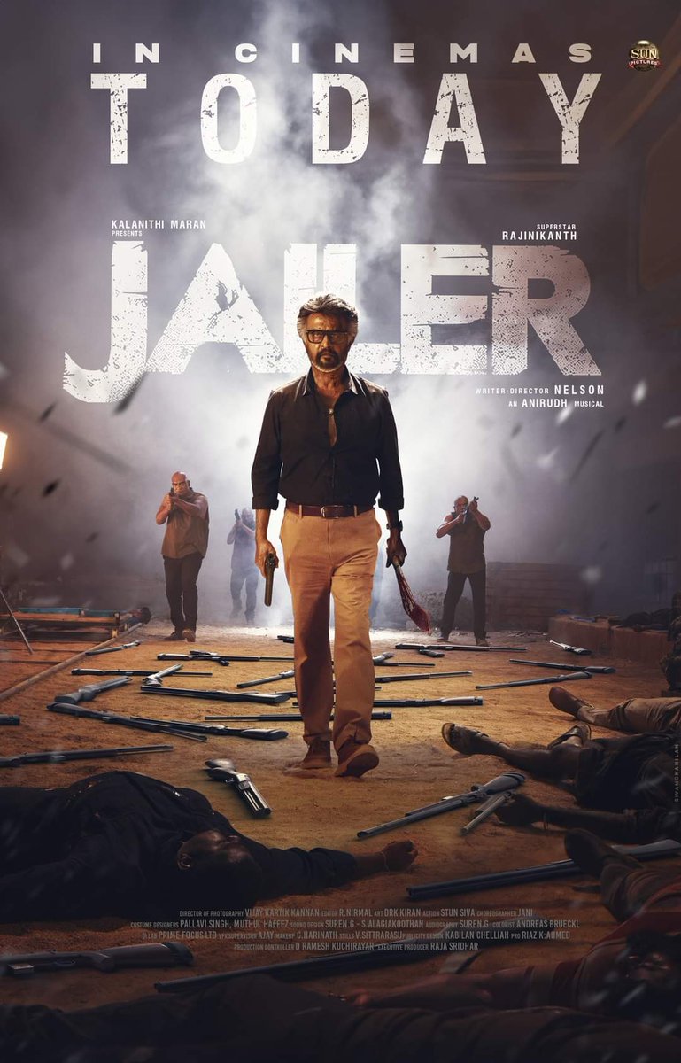 Wishing One & Only ⭐SUPER STAR⭐ #Rajinikanth𓃵 sir🔥 A Block Buster Success & Historical Record #JAILER From Today🔥 Best Wishes to @Nelsondilpkumar @anirudhofficial & team🤜🏼🤛🏼