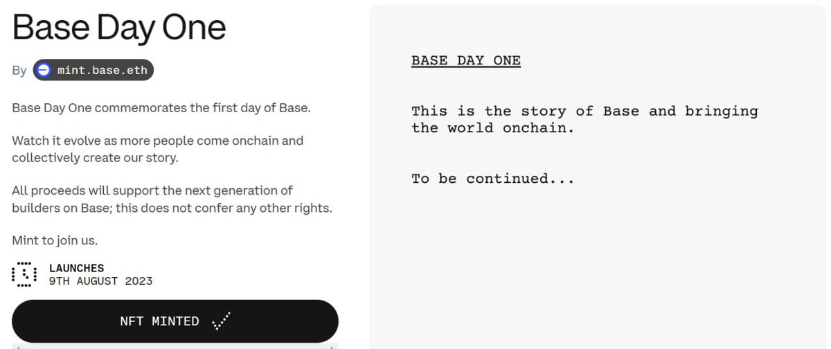 Airdropcryp99's tweet photo. Base Day One commemorates the first day of Base.
https://t.co/KjNvskIBH6

Mint fees: 0.00077
Network: Base

Celebrate Onchain Summer 8/9
https://t.co/3Q13JqrV5T

#baseairdrop #Basedomain #baseonchainsummer #crypto #bitcoin #BASE https://t.co/o2d1o3Cn4U