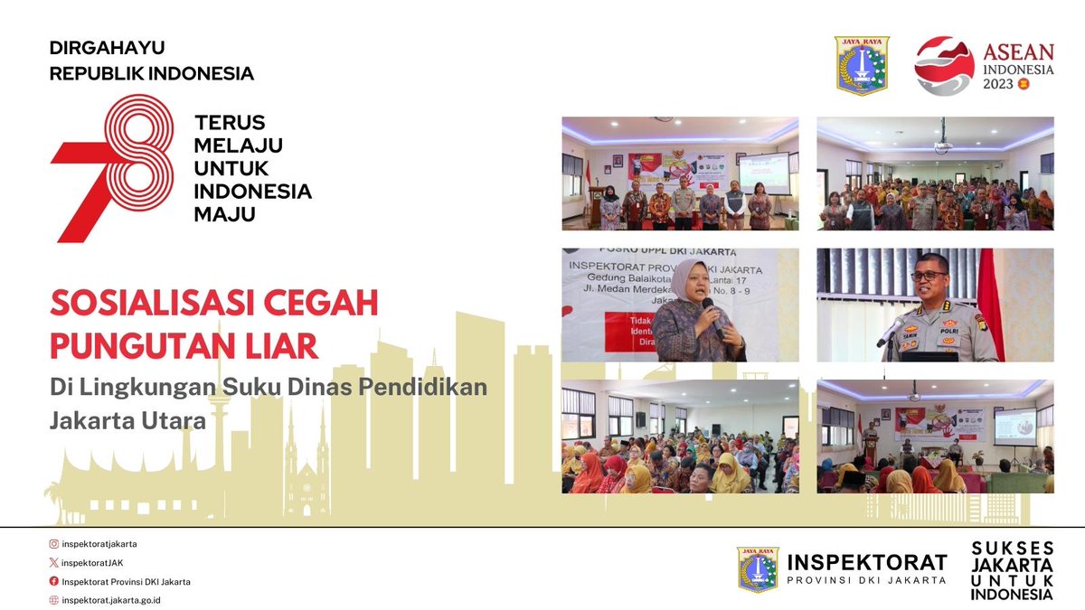 InspektoratJAK's tweet image. Inspektorat Provinsi DKI Jakarta bersama Tim Unit Pemberantasan Pungutan Liar Provinsi DKI Jakarta melakukan Sosialisasi Cegah Pungutan Liar di Lingkungan Suku Dinas Pendidikan Kota Jakarta Utara.

Sukses Jakarta Untuk Indonesia!