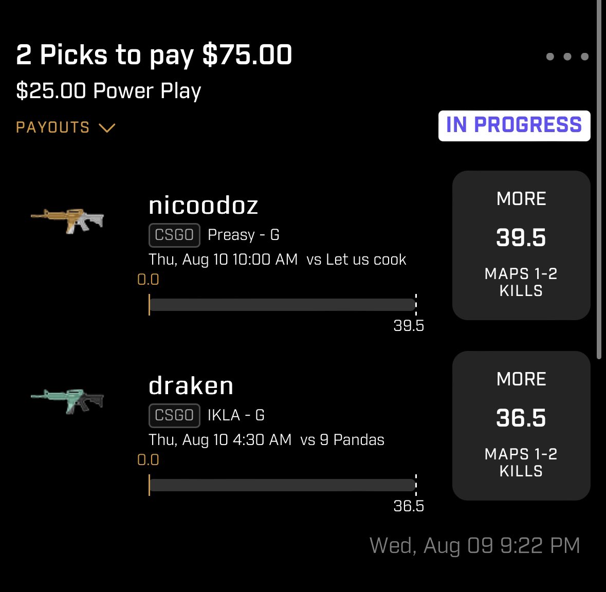 Gamblingfien's tweet photo. Wake &amp; Cash let’s run it back 😈🏧 #CSGO #Locks #Free #Matys #discord #CASH #PrizePicks #Underdogfantasy https://t.co/uVy3J3Cpb1