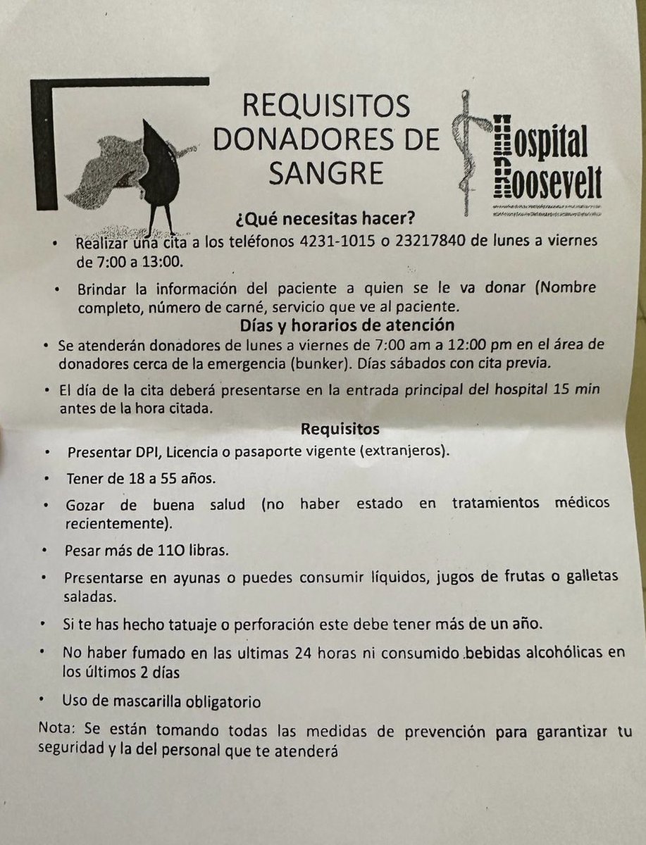 BeadelCid's tweet photo. Gente querida: mi papá debe someterse a una operación MUY delicada y es importante tener a disposición sangre O- 🙏🏽
Si alguien por aquí es O- y puede donar, estaré profundamente agradecida 🙏🏽🙏🏽
Escríbame quien pueda y le paso los datos de mi papaíto🙏🏽🙏🏽🙏🏽
(Hay que hacer cita) https://t.co/BnrfvHE26X