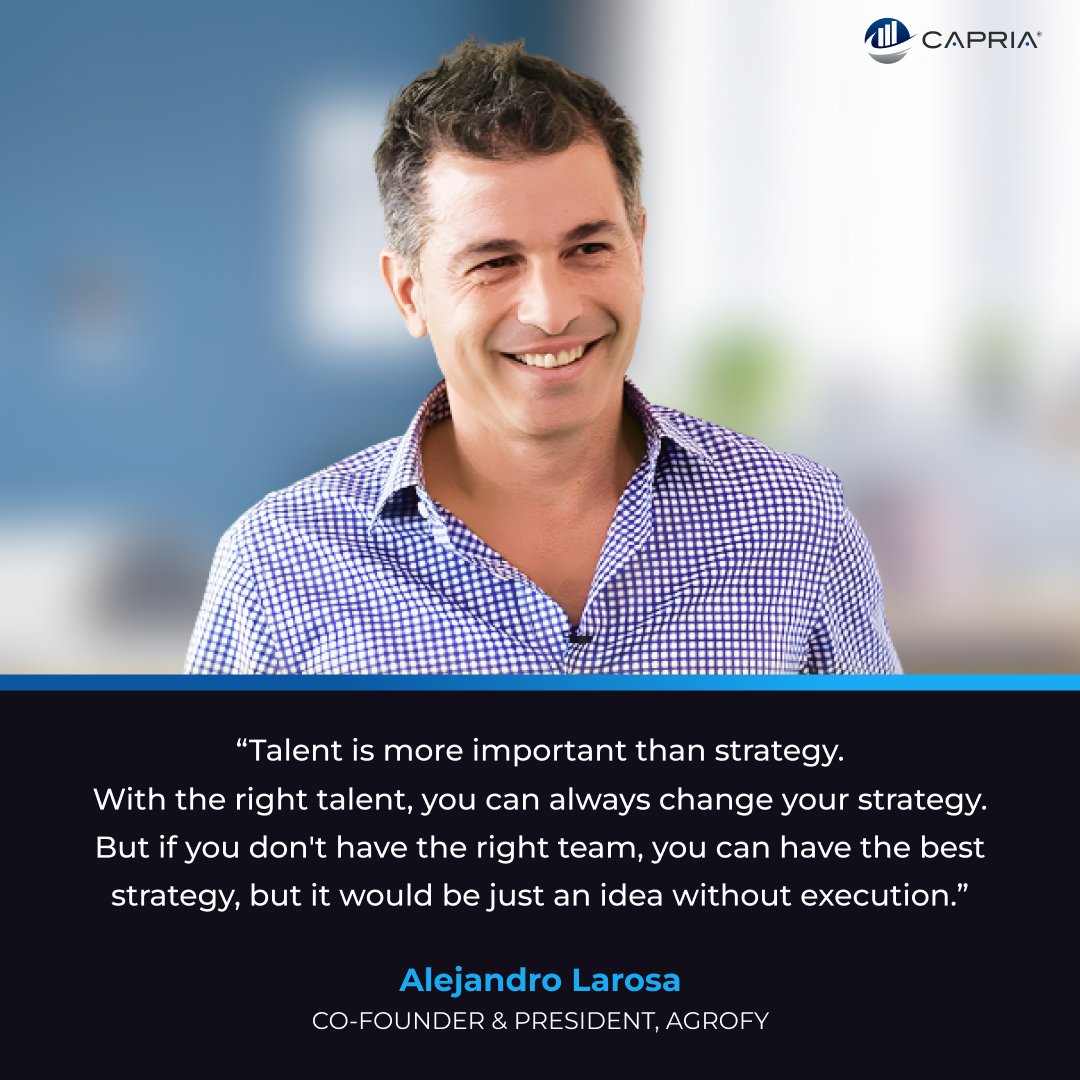 💡Inspiring words from Alejandro Larosa, Co-founder and President, Agrofy.

Talent fuels transformation! A stellar team can shape any strategy, turning vision into impactful execution🚀

#RiseUpSouth #AgTech #UnlockingTalent #InnovateTogether #InspiringLeaders  #GlobalSouth