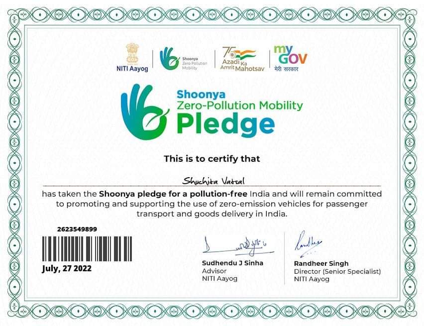 I have taken the Shoonya pledge for pollution free #India and will remain committed to promoting & supporting the use of zero emission vehicles for passenger transport & goods delivery in India.
m.facebook.com/story.php?stor… #NewIndia #PositiveIndia 
#pollutionfree