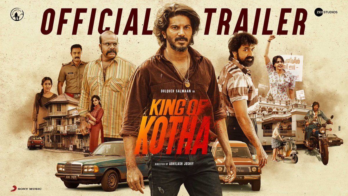 dulQuer's tweet photo. Waited long enough to show you all this film and now it's almost time. See you all in cinemas this Onam 2023 but before that..

Here is the #KOKTrailer - https://t.co/8fnFx2MkbP

#KingOfKotha @AishuL_ @actorshabeer @Prasanna_actor #AbhilashJoshiy @NimishRavi @JxBe @shaanrahman @ActorGokul @ActorSarann @TheVinothCj @zeestudiossouth @DQsWayfarerFilm @SonyMusicSouth @sonymusicindia