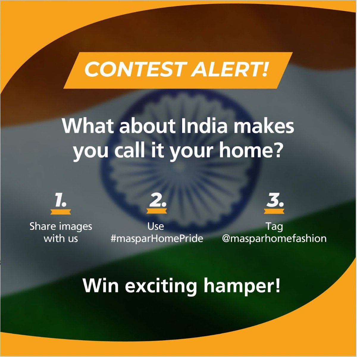 masparhome's tweet photo. Contest Alert! 
What about India makes you call it your home? 
Celebrate the essence of Independence by sharing images that embody the spirit of your beloved nation. Use the hashtag #masparHomePride and tag @masparhomefashion for a chance to win an exciting hamper. https://t.co/qYY9w5scBz