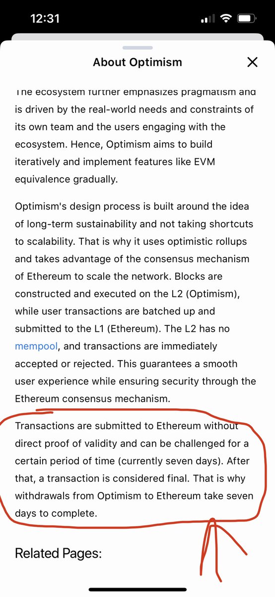 DashawnSun's tweet photo. This is totally crazy I was just reading up on OP optimism blockchain came across this transactions can be rejected up to seven days. Wow thank god I use #Algorand and Coinbase was getting it’s users to open a wallet with them pushing the network work https://t.co/0cL8rm4rLG