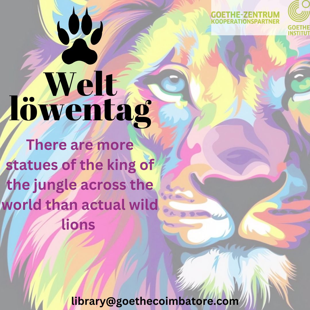 Weltlöwentag... 🦁
.
.
.
.
.
#wortdestages, #deutscheswortdestages, #germanwordoftheday, #wordoftheday, #learngerman, #deutschlernen, #goetheinstitut, #goethezentrum, #goethezentrumcoimbatore, #learngermanincoimbatore, #learngermanintamilnadu, #learngermanintrivandrum