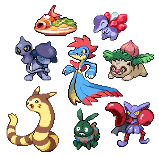 some of my sprites for pokemon infinite fusion :D