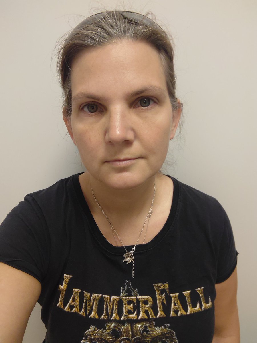 MetalNea's tweet photo. Vacation isn't _officially_ over, (this is voluntary overtime) but in reality it is. This is just a soft start. Well, at least I hope it will be. 
My shirt matches my #music for today; a @HammerFall playlist, based on Glory to the brave. https://t.co/4VWtRKlCy0