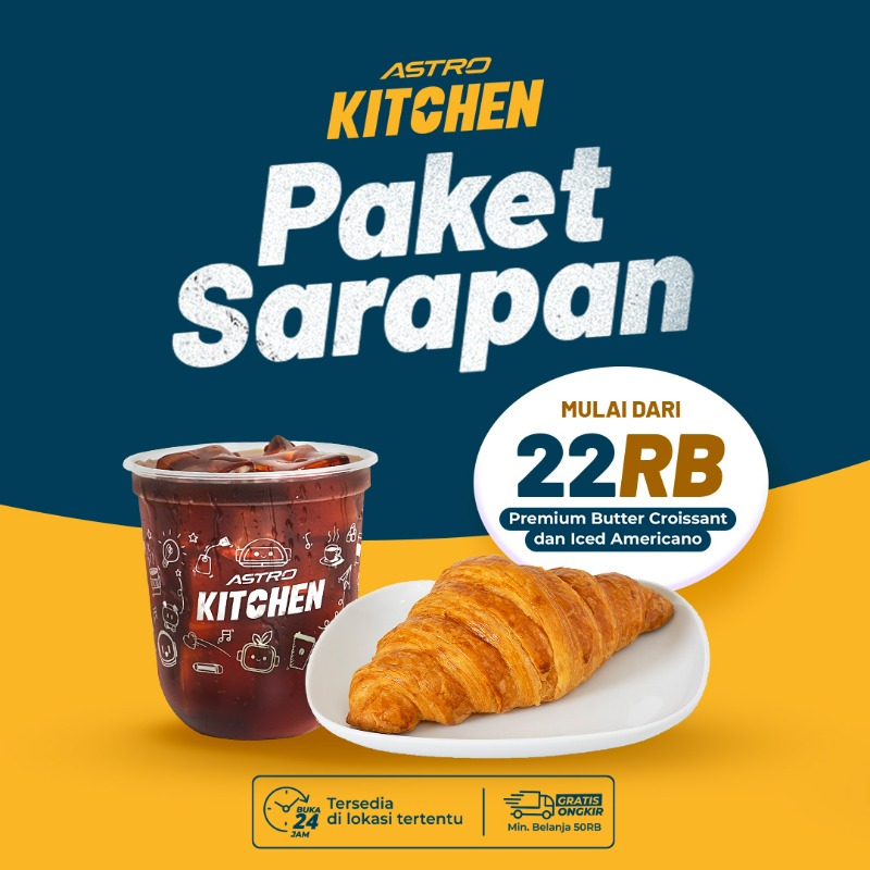 astronauts_id's tweet photo. Sarapan kelilingnya kak.. Sarapan kelilingnyaa~

Ada diskon buat menu Paket Sarapan di Astro Kitchen nih! Kapan lagi coba kamu bisa sarapan dengan harga MURCE~🤩

Yuk langsung #JajanSatSet sekarang juga. Klik banner di bawah!👇