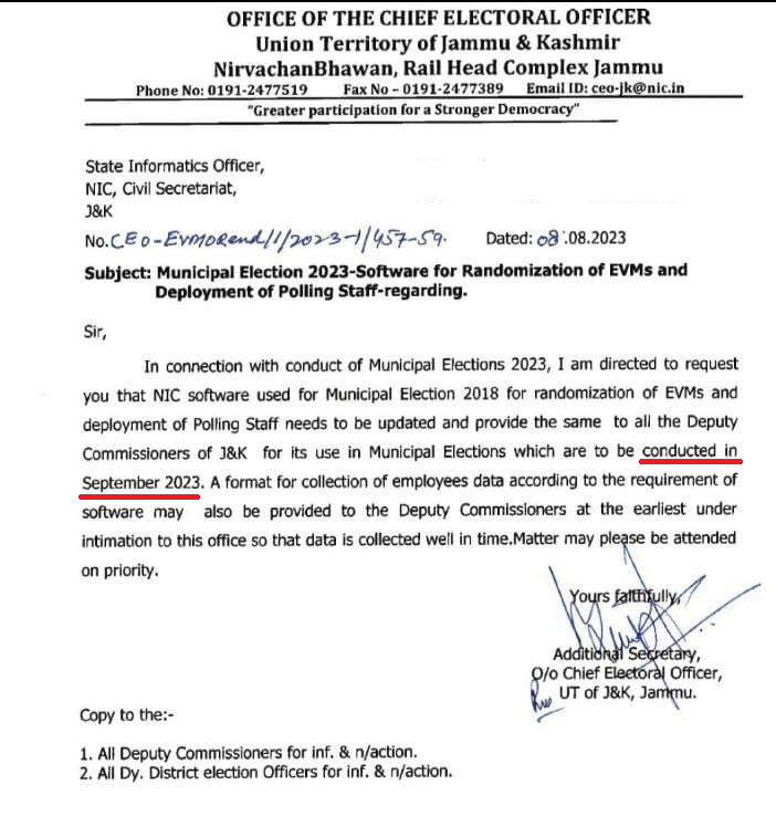 shooter_person's tweet photo. Municipal elections are bound to be held in Sept. Since both @OfficeOfLGJandK &amp; CS have stated that the recruitment drive will start in Sept, then @jkssbofficial must come with an exam calendar or some clarification regarding future courses of action to ease nerves of aspirants. https://t.co/Pm5XGcCPjq