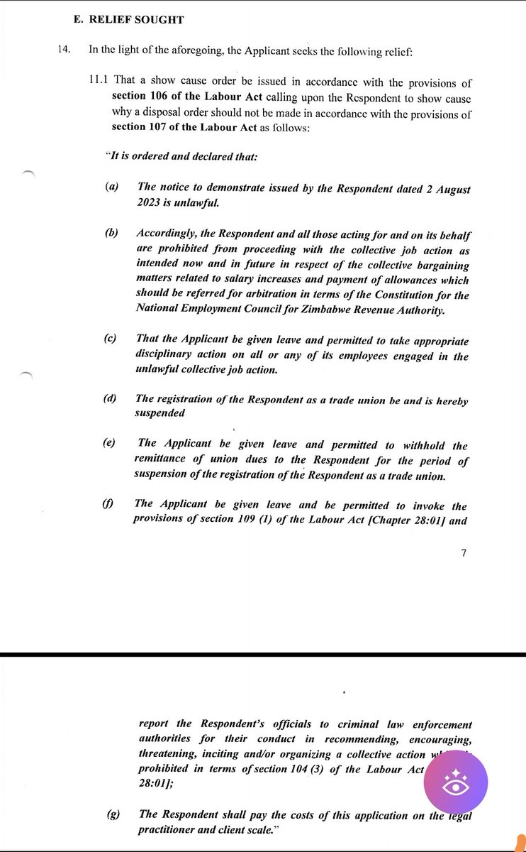 SO much for Director of the year?
The purpose of the Labour Act is to promote democracy at the Work Place, in terms of Section 2A. That democracy flows to social dialogue platforms of negotiations and the existence of Workers institutions! <a href="/Zimra_11/">ZIMRA</a> CG wants <a href="/zimratu/">ZIMRATU-Stronger Together!</a> deregistered