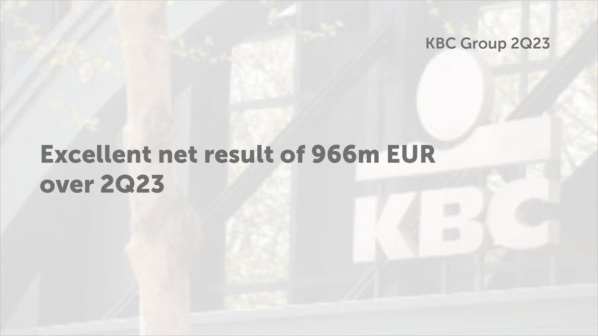 kbc_group's tweet photo. KBC Group Results 2Q23 1/9 https://t.co/ACFSiqZKsg