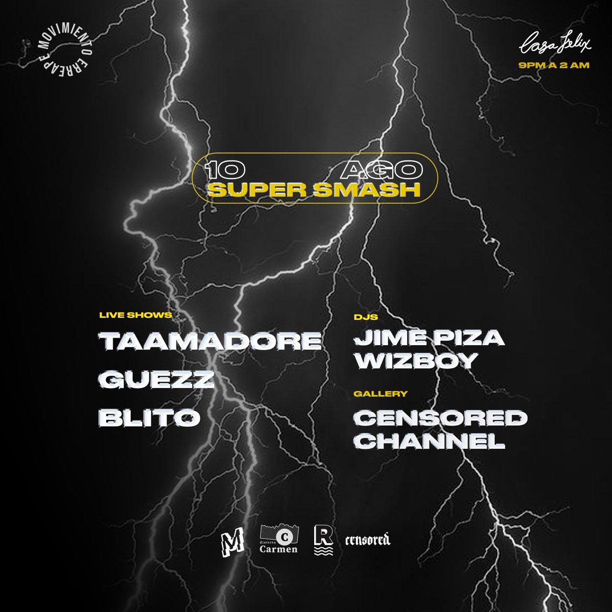 Este Jueves 10 de agosto tendremos nuestra primera galería de fotos en el Super Smash - Casa Felix. 

Estamos muy emocionados de presentarles el trabajo que durante muchos años hemos realizado. 

#censoredfamily #rewindreel #ledezmamov #erreape