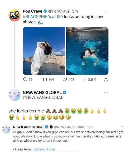 CREW_LISANESIA's tweet photo. you chose to block all of lisa's fanbase? 

APOLOGIZE TO LISA @NEWJEANSGLOBAL https://t.co/TSwmiGx2Nz