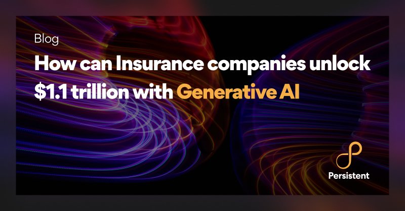 Persistentsys's tweet photo. McKinsey estimates that Generative AI-powered insurance solutions offer new revenue opportunities worth $1.1 trillion; approximately $400 billion could come from pricing, underwriting, and promotion technology upgrades and $300 billion from AI-powered customer service and personalized offering. Insurers shouldn't miss out on this opportunity.

Read our latest blog to find out how you could leverage the Generative AI for your insurance business: https://t.co/LYUZ3tpuWY

#InsuranceGenerativeAI #GenerativeAIForInsurance