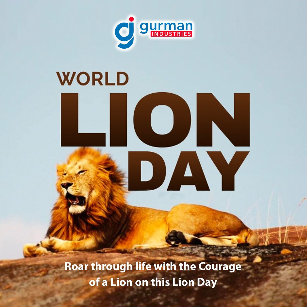 GURMANINDUSTRI1's tweet photo. #Roar #through #life with the #Courage of a #Lion on this #LionDay

#GurmanIndustries https://t.co/9A4Wb1eOzp