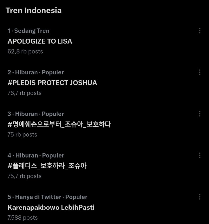 CREW_LISANESIA's tweet photo. Trending number 1 in Indonesia 👍

APOLOGIZE TO LISA @NEWJEANSGLOBAL https://t.co/bpO44vDrUK