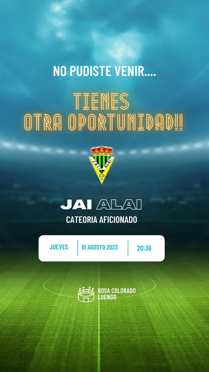 No pudiste acudir a nuestro primer entreno…. Siempre hay segundas oportunidades, coge las botas y ven a entrenar  con nosotros … Te esperamos!!! #TodoAlVerdiNegro 💚♠️
