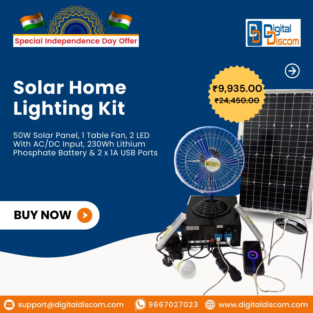 DigitalDiscom's tweet photo. !!Special Independence Day Offer!!

Shop high-quality solar lights starting at ₹375/- only. Hurry up, the offer is valid for a limited period. 

Our website: https://t.co/aGaXUFBaA5

Shop now!
.
.
#IndependenceDay2023 #offers #solarenergy #solarpv #TataPower #discom https://t.co/87D8LkRXAI