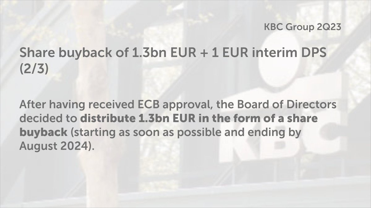 kbc_group's tweet photo. KBC Group Results 2Q23 6/9 https://t.co/QOENke6FmJ