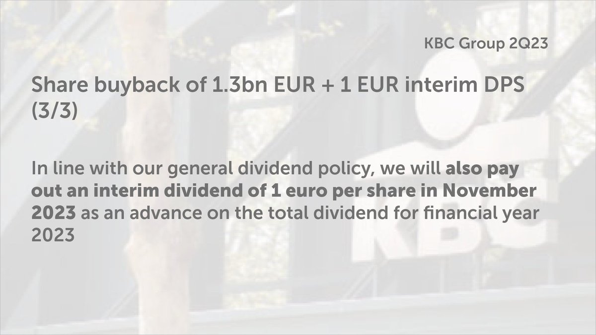 kbc_group's tweet photo. KBC Group Results 2Q23 7/9 https://t.co/yFPUTj2Ijm