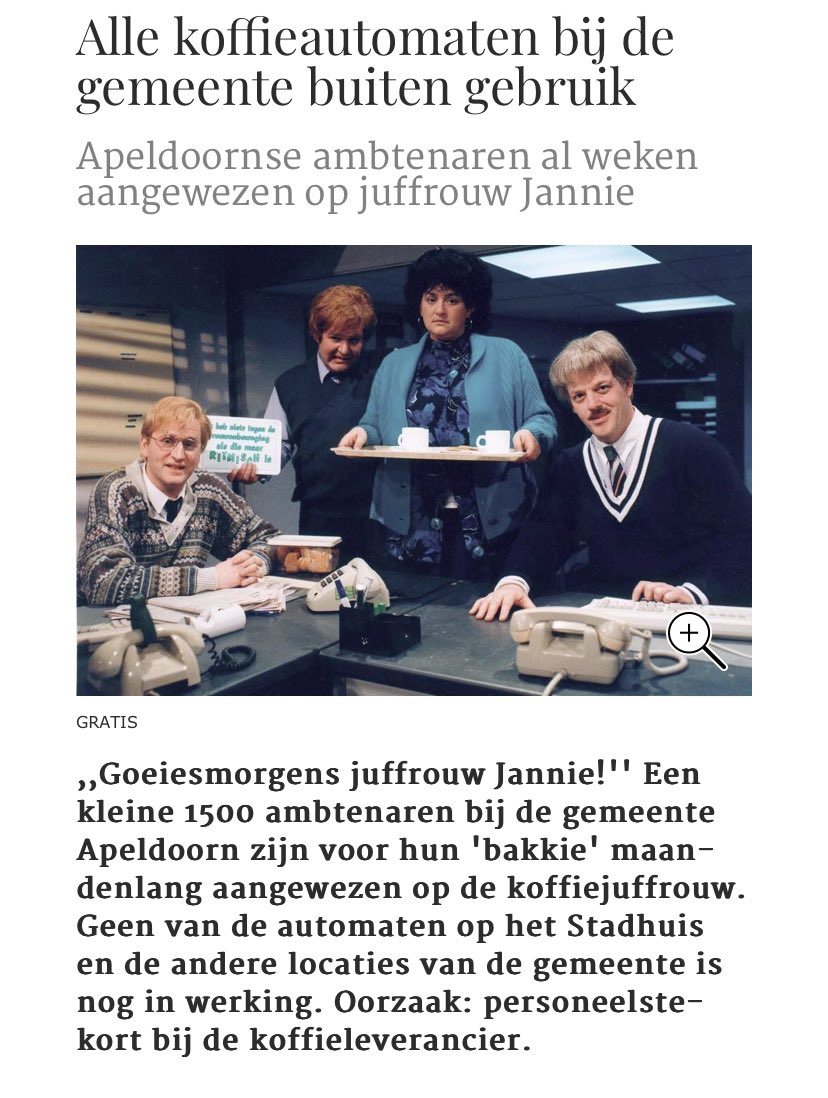 Goedemorgen, en laat ieders gedachten even uitgaan naar de ambtenaren van de gemeente Apeldoorn.