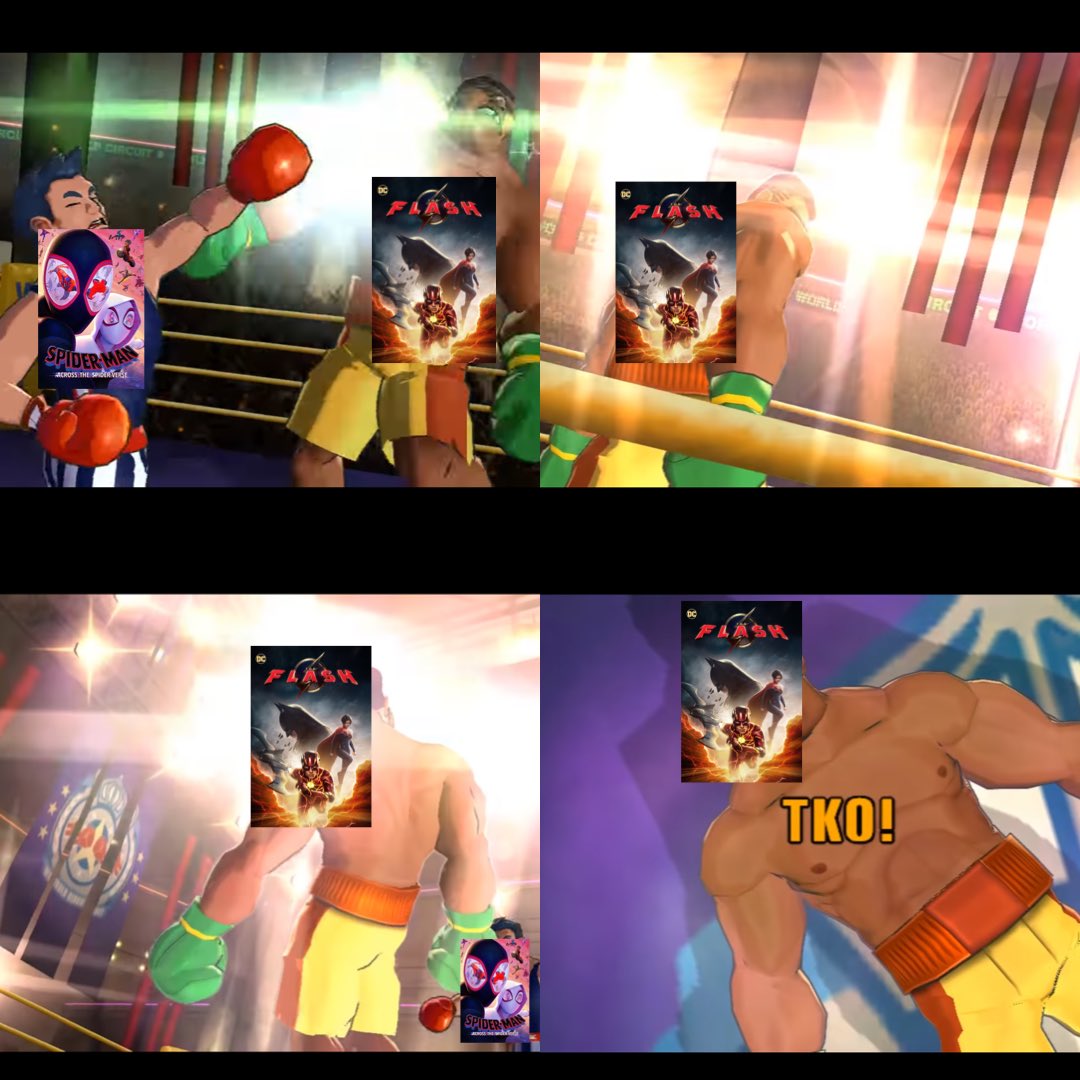 Spiderman Across the Spider-Verse beats The Flash #MEMECONTEST #punchout  #wii #littlemac #mrsandman #TheFlash #Marvel #dc #NewDeal4Animation  #FireDavidZaslav #SpiderManAcrossTheSpiderVerse #SpiderMan #SpiderMan2  #MilesMorales #Boxing #Memes #BoxOffice ...