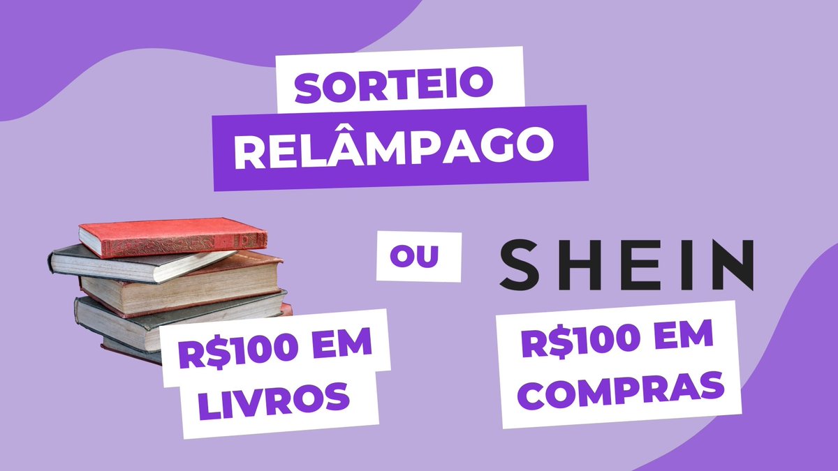 moliterarios's tweet photo. 💜 SORTEIO RELÂMPAGO 💜 

📚O sorteado ESCOLHERÁ entre um dos PRÊMIOS: R$100 EM LIVROS DA WISHLIST OU R$100 EM COMPRAS NA SHEIN!

🟣 ENTRAR no nosso CANAL do Telegram:
🔗 https://t.co/2rSC9qmF6I
🟣 RT NESSE TWEET 
🟣 COMENTE o PRINT da sua inscrição no canal

🟪 RESULTADO: 17/08 https://t.co/W5t98Q9zyT