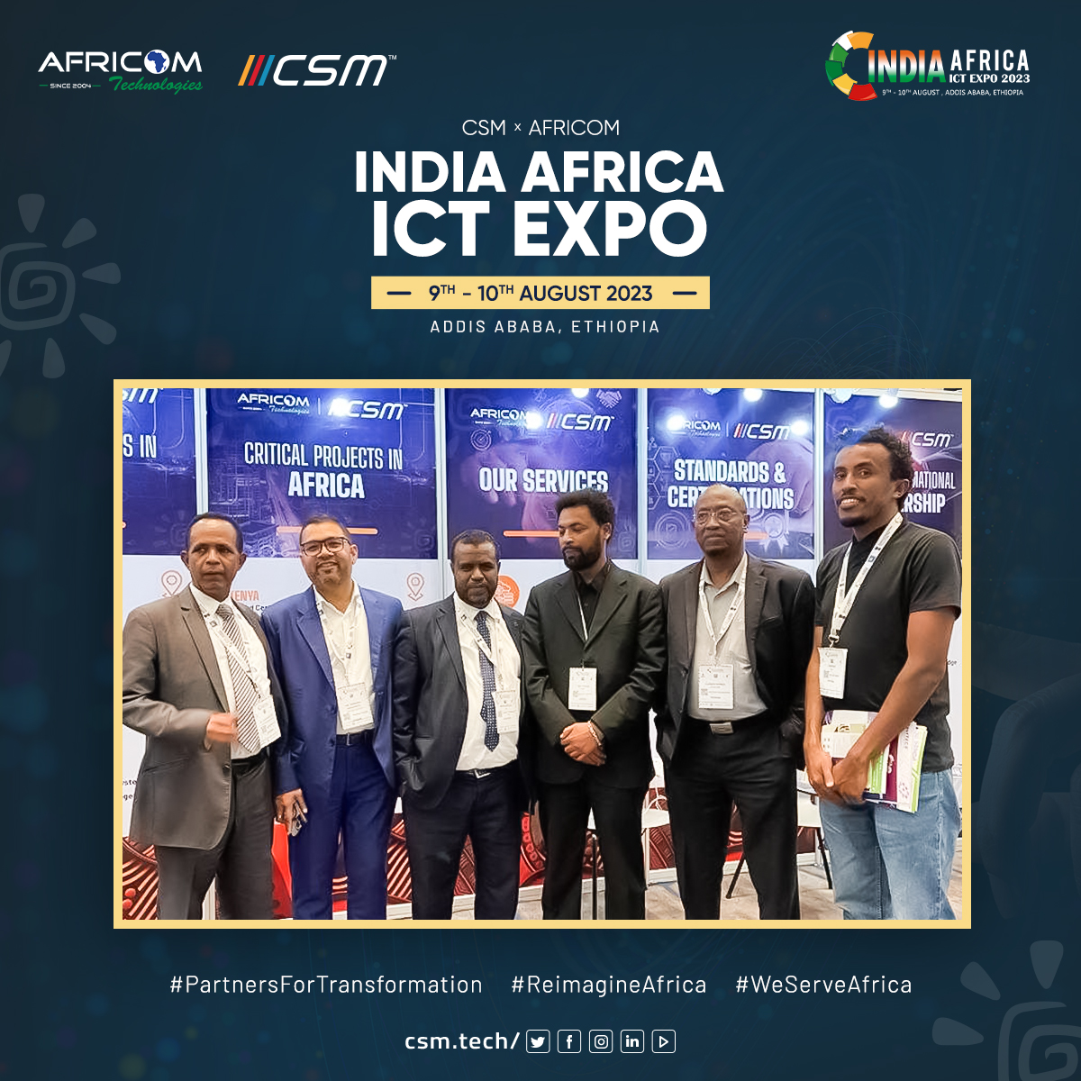 It was a bright first day for CSM & AFRICOM at India Africa ICT Expo, where we were able to hold a lot of discussions on leveraging tech for good governance.

#ReimagineAfrica #WeServeAfrica