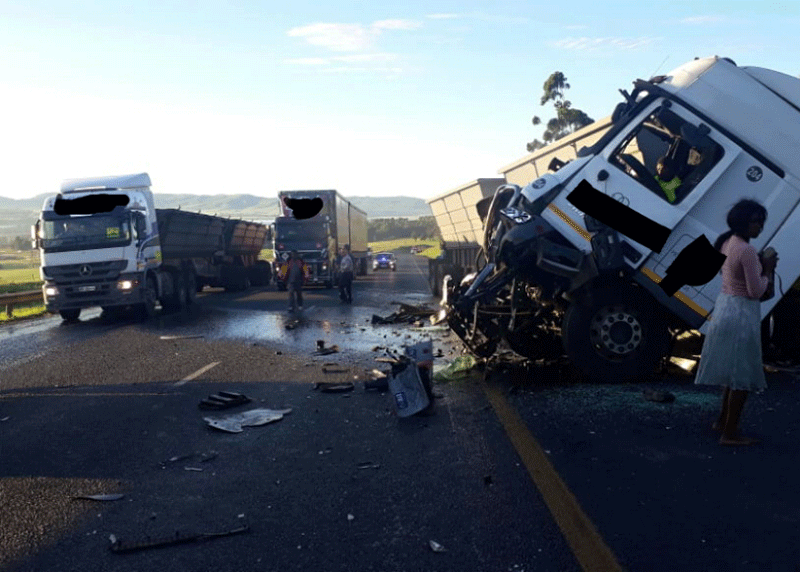 The KwaZulu-Natal Department of Transport is warning motorists of delays due to the closure of the N3 in both directions in Ashburton, Pietermaritzburg.

The closure is as a result of an accident involving two trucks with one carrying paraffin.

#KayaNews #N3Crash NR.