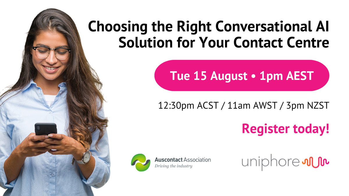 Join us &amp; <a href="/uniphore/">Uniphore</a> to explore the key considerations when selecting a Conversational AI solution for your contact centre.

Attendees will receive a practical checklist of essential capabilities to consider &amp; more: ow.ly/avTb50PgKbt

#conversationalAI #selfservice