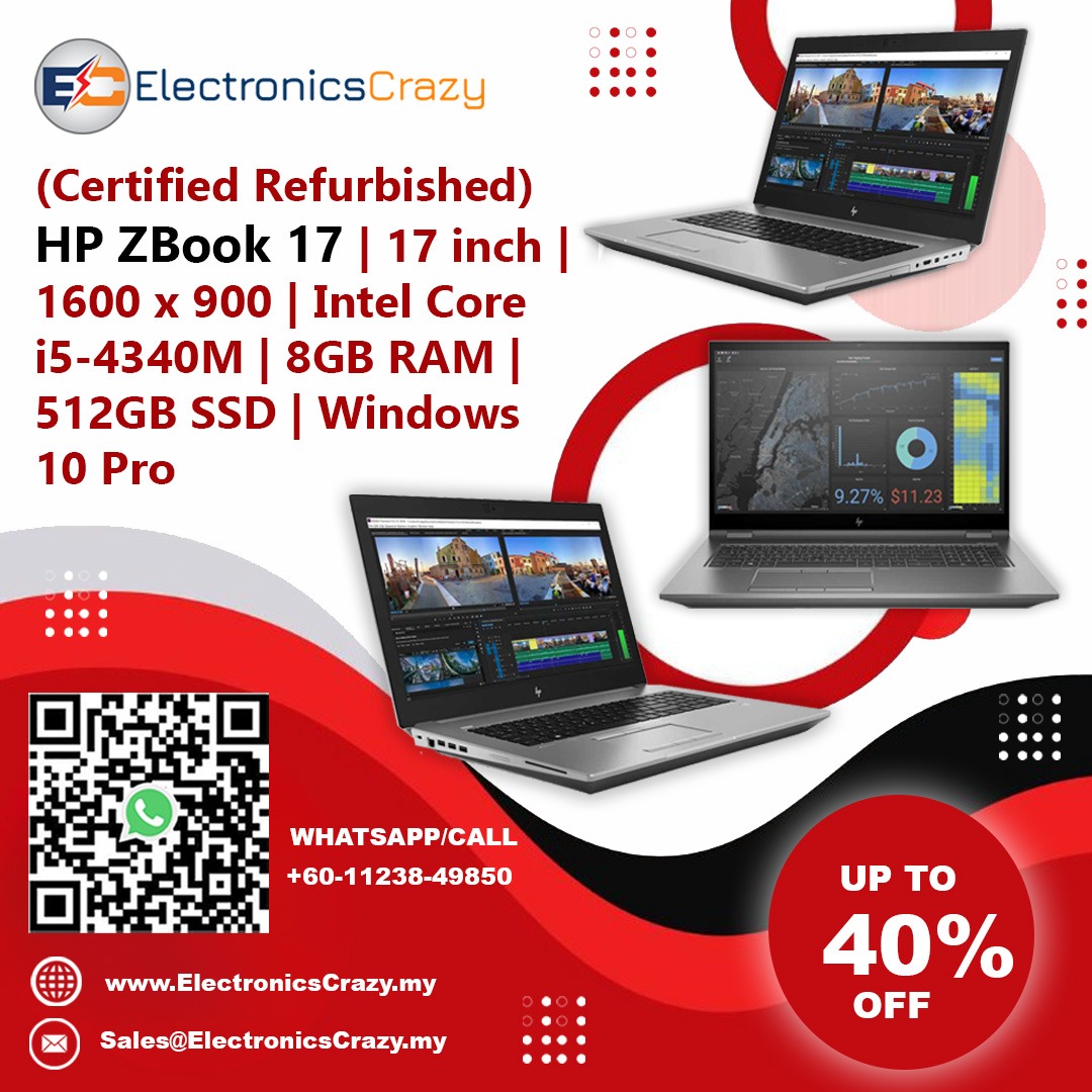 EcrazyMY's tweet photo. (Certified Refurbished) HP ZBook 17 | 17 inch | 1600 x 900 | Intel Core i5-4340M | 8GB RAM | 512GB SSD | Windows 10 Pro

Buy Now:https://t.co/ODRYsIODfe

#refurbished #iphone #vintage #apple #smartphone #interiordesign #appleiphone 

@electronicscrazy.my https://t.co/uu4EmxHw5q