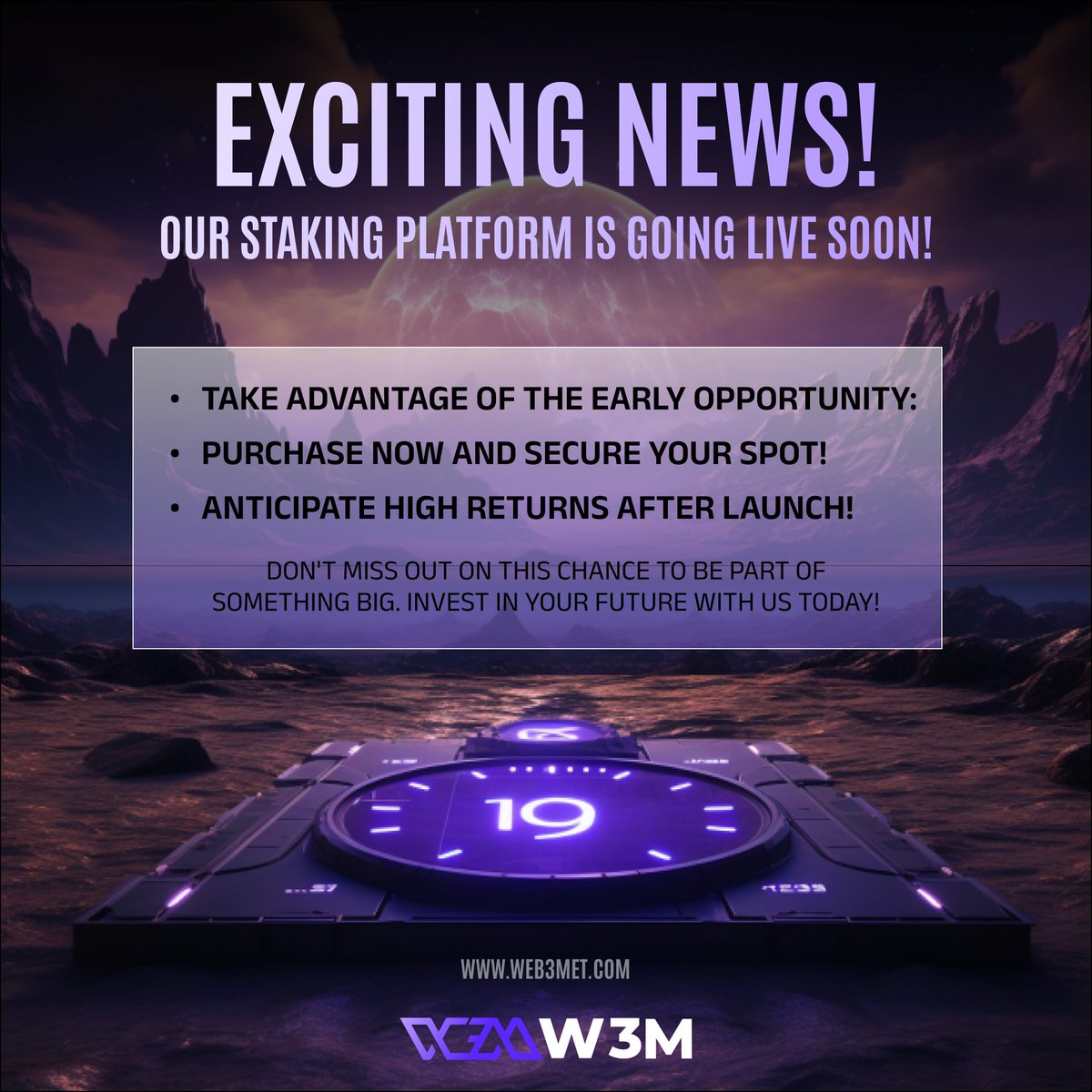 web3met's tweet photo. EXCITING NEWS!
OUR STAKING PLATFORM IS GOING LIVE SOON! https://t.co/41YuP3N4U6