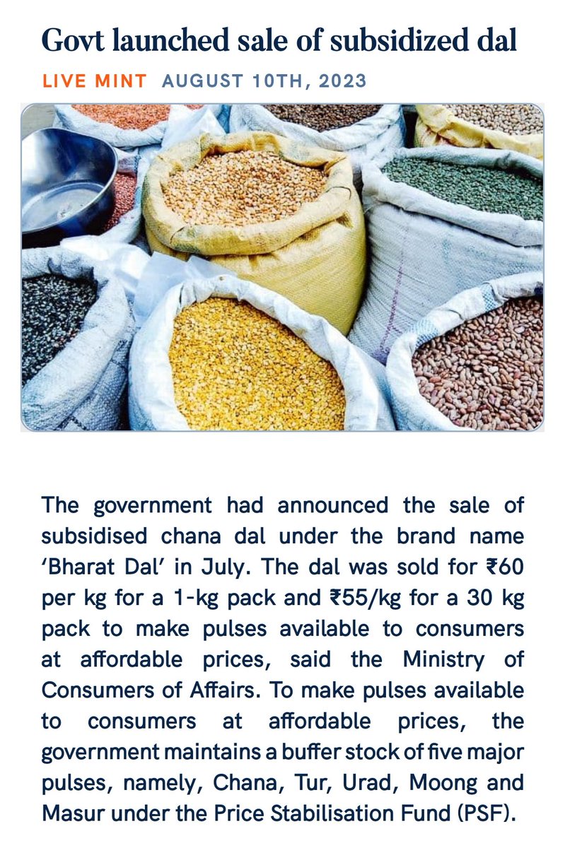 weiselaqua's tweet image. Govt launched sale of #subsidized #dal
livemint.com/news/india/gov…