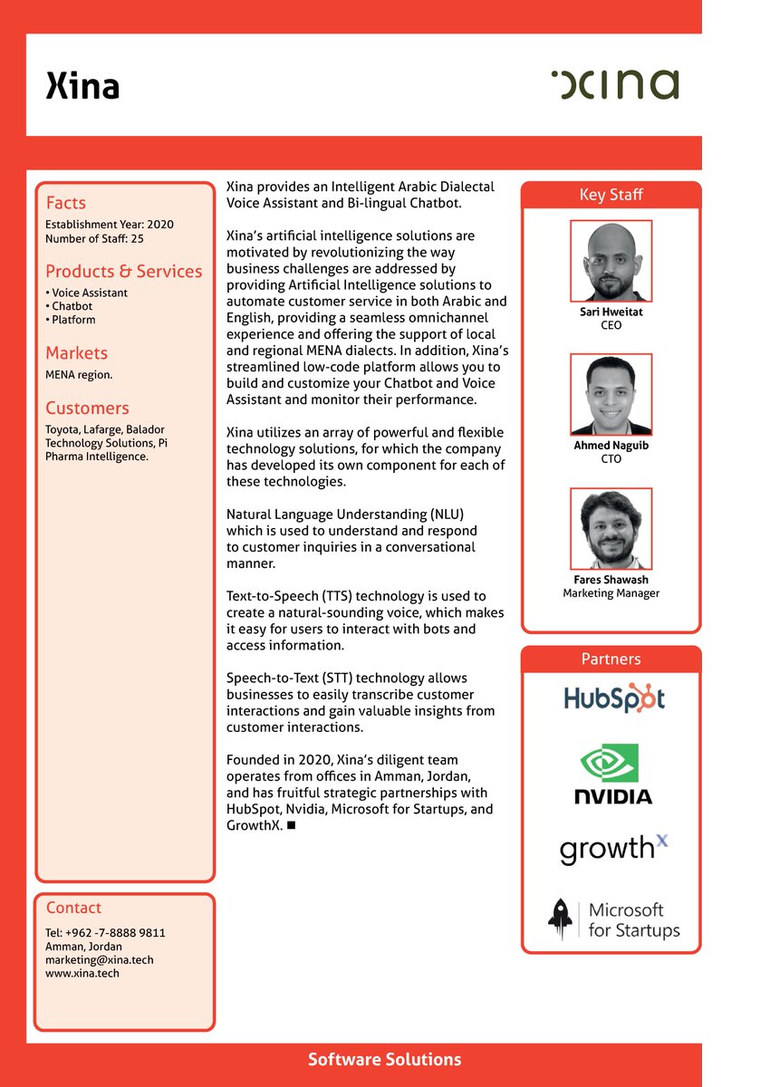 MediaScopeLLC's tweet photo. Read the @XinaAIOfficial  profile in "Who's Who in Jordan's ICT" 2023, published by MediaScope.
Online profile: https://t.co/WsOoH9YlJt
Download complete directory (PDF): https://t.co/DL1MLXKY2d https://t.co/zKVMi6XSkm