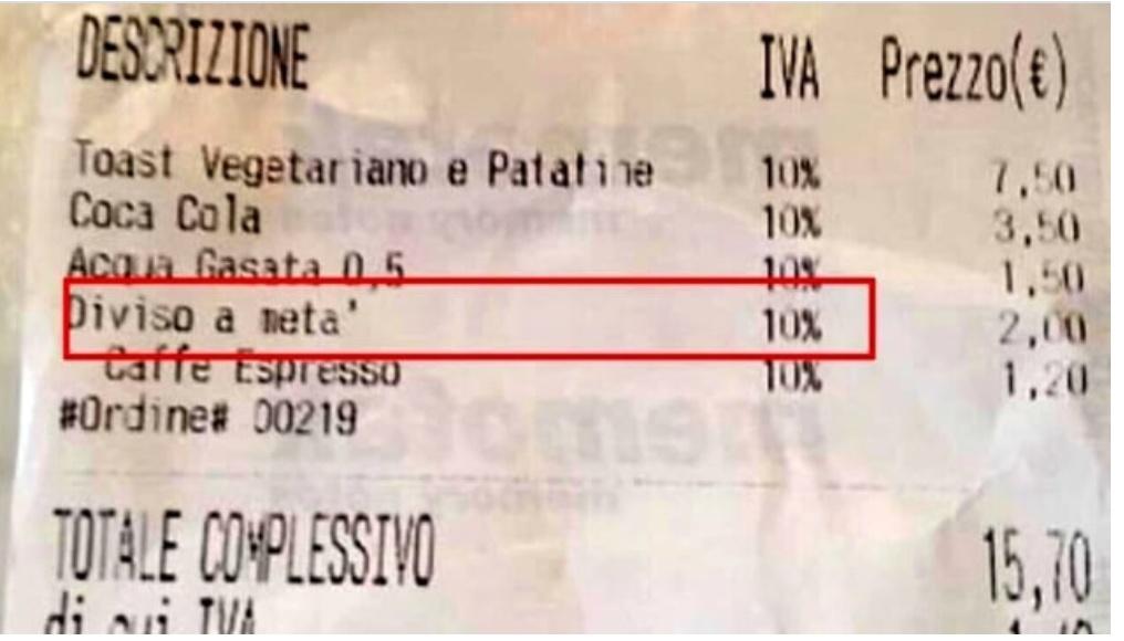 Tutti a criticare i 2 euro per la divisione, e nessuno dice niente su un #toast vegetariano e patatine fatto pagare 7.50 euro. #extraprofitti