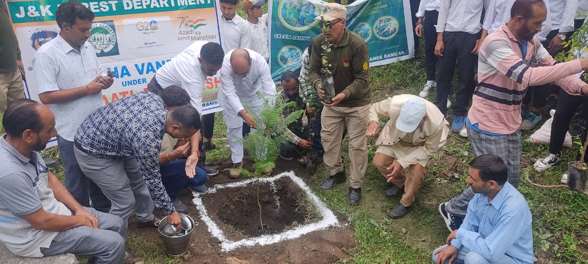 BDO_Ramban's tweet photo. Under Meri Maati Mera Desh Campaign --> Plantation done in the mountainous Panchayat Dhandrath B #AmritVatika @dcramban @diprjk @DIPRRambandic https://t.co/hb2eJBFhWK