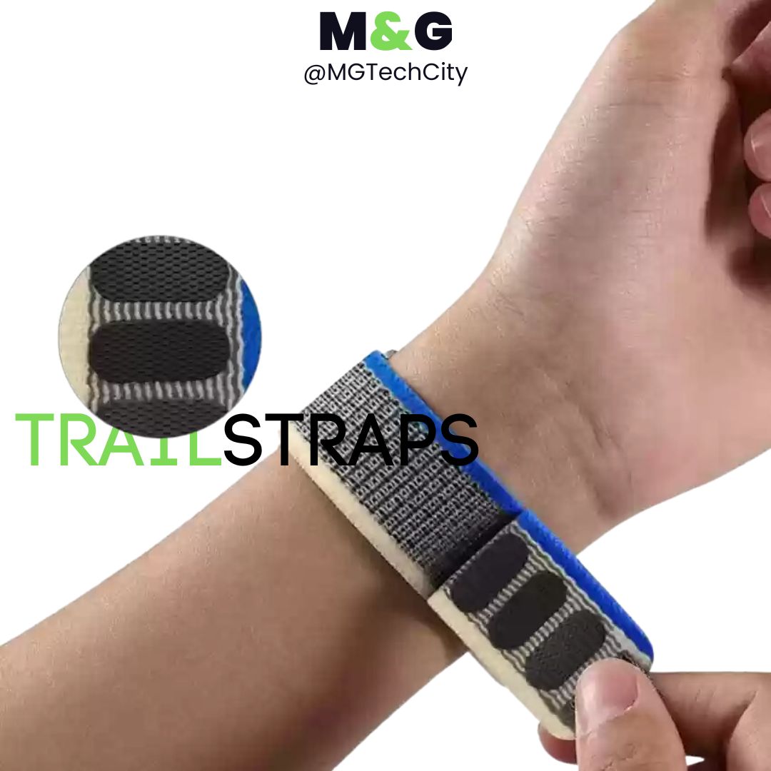 'Enhance your Apple Watch with Trail Straps. Mix and match colors and quality levels. Elevate your style effortlessly! #AppleWatchStraps #TrailStraps #WatchAccessories #StyleUpgrade'